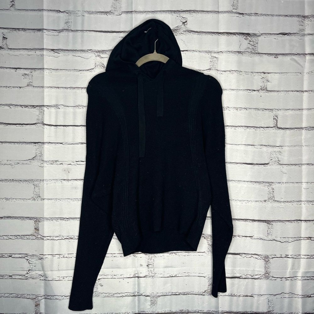 Cyrus Black Fleece Pullover Hoodie S Cozy Loungewear Soft Casual Top Knit Y2K